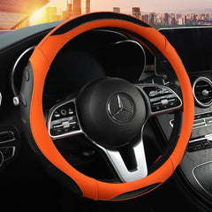 Sporty look black and pink steering wheel cover