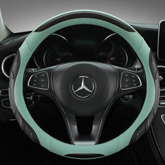 Premium steering wheel cover with carbon fiber texture