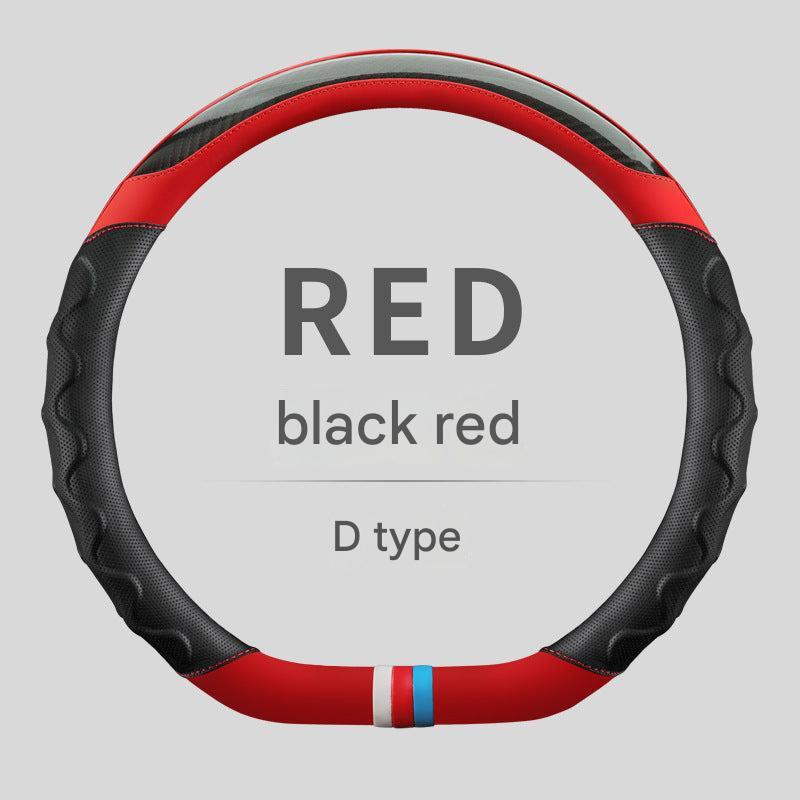 Side view of the carbon fibre steering wheel cover in black