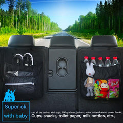 Multi-compartment car organiser in classic black