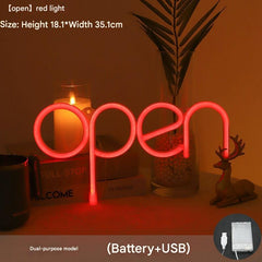 Image showing usage of open neon sign in a bedroom