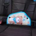 Plush seat belt cushion showing adjustable feature