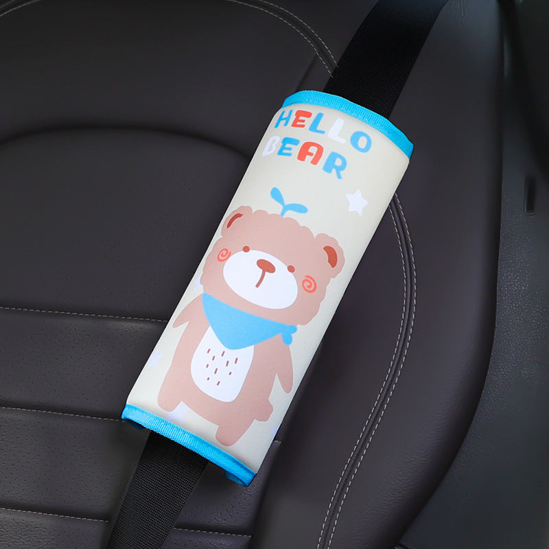 Car seat belt cushion in vibrant colours