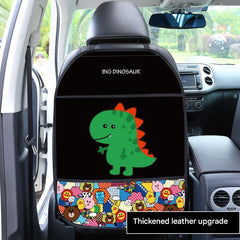Image of cartoon-themed car seat kick mat front
