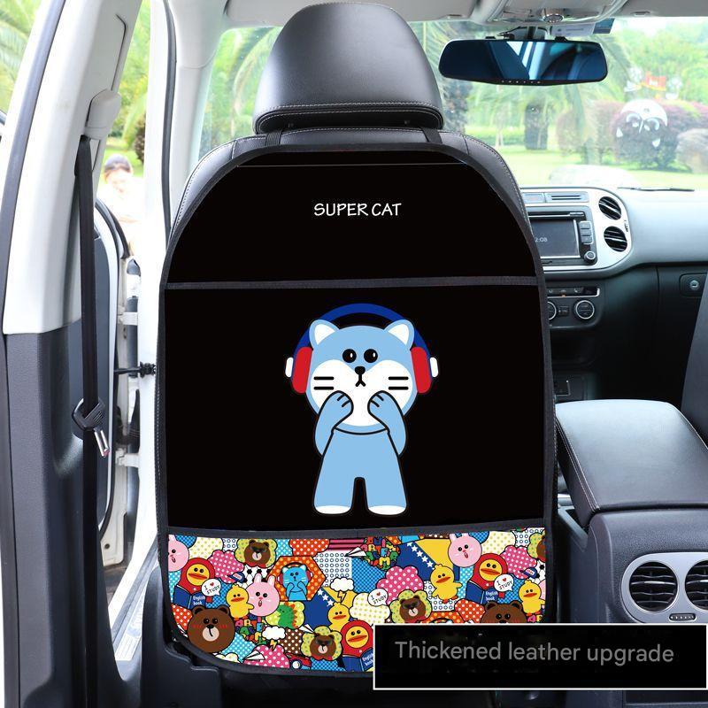 Back of adjustable cartoon-themed car seat mat