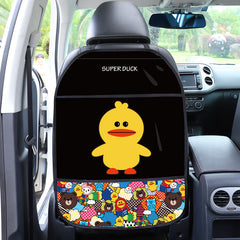 Storage pockets on car seat kick mats