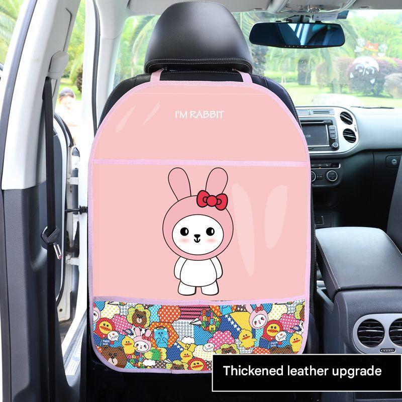 Installing cartoon kick mat in car
