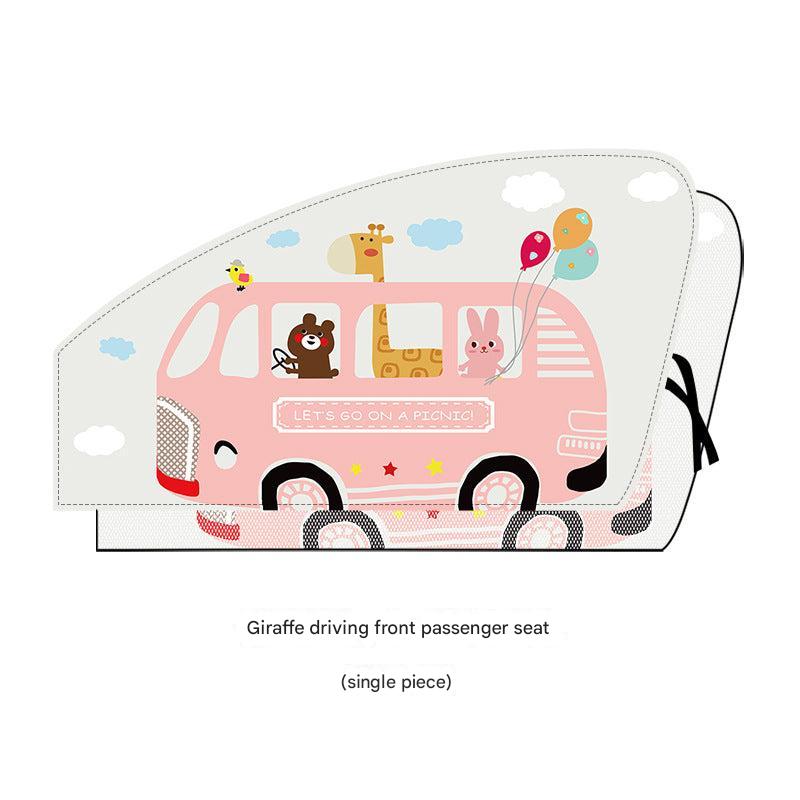 Magnetic car sunshade with space exploration theme