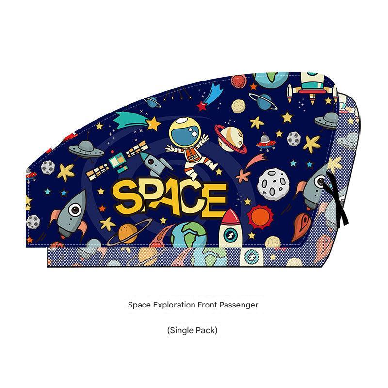 Playful designs on kids car sunshade