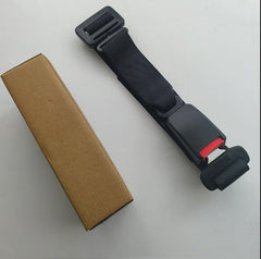 Healthy pregnant woman using maternity safety belt