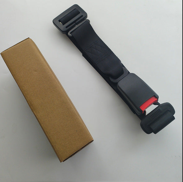 Healthy pregnant woman using maternity safety belt