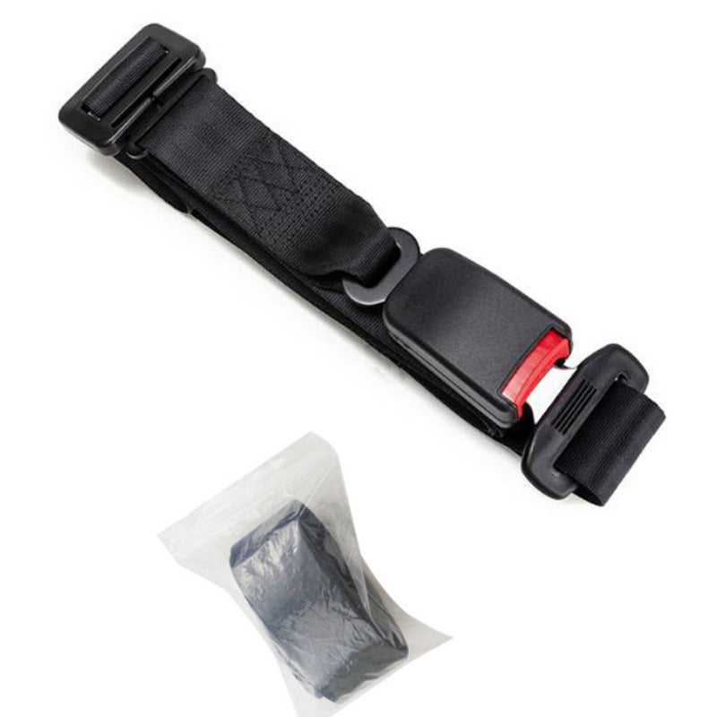 Healthy pregnant woman using maternity safety belt