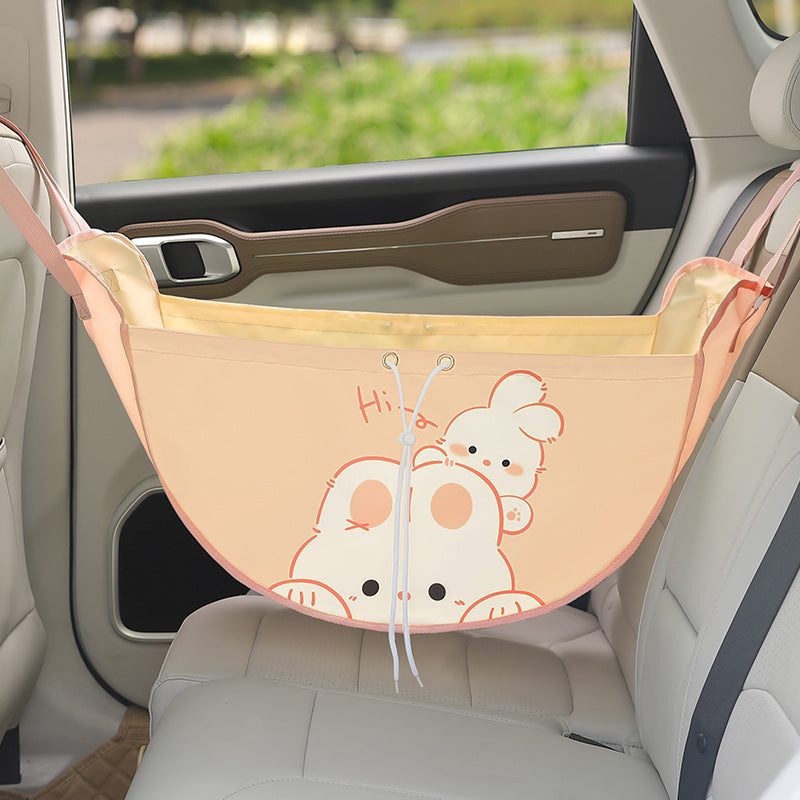 Backseat organiser with bunny pattern for kids