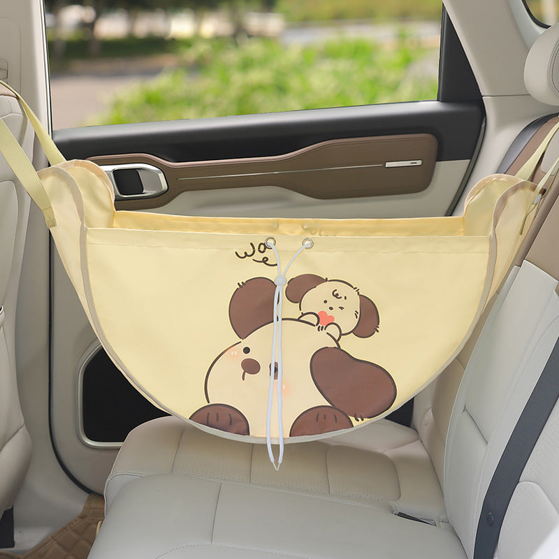 Durable waterproof car organiser with puppy print