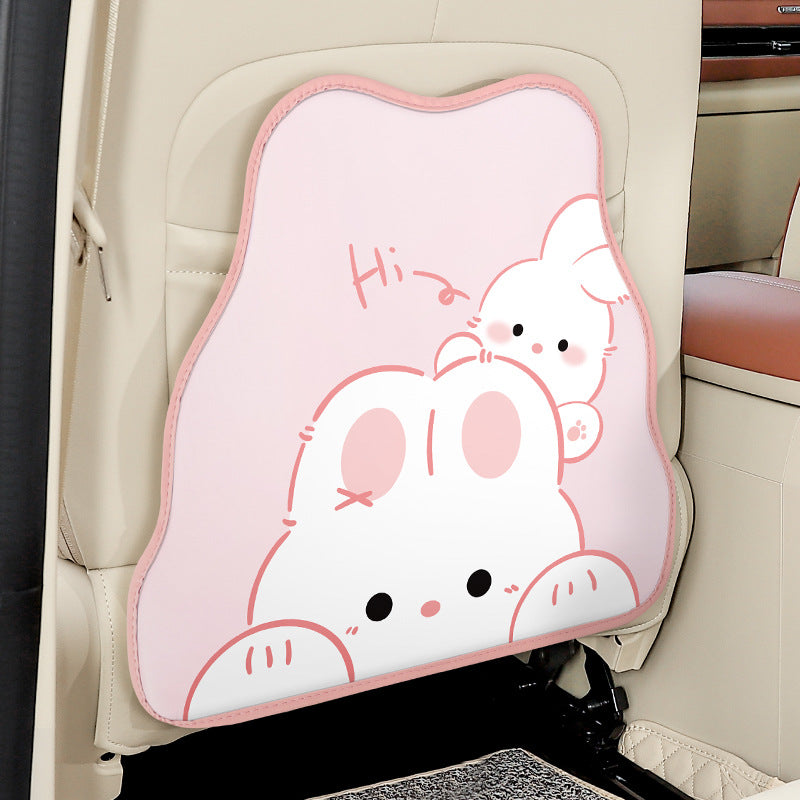 Panda car seat back protector with clean design