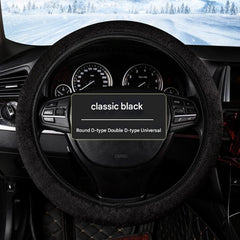 Pink faux fur steering wheel cover displayed