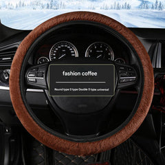 Luxurious steering wheel cover with plush texture