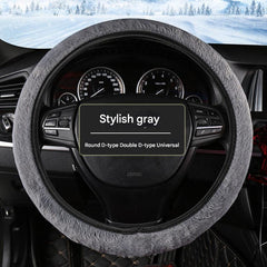 Faux fur steering wheel cover fitting on steering wheel