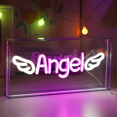 Unique neon light shaped like a shark fin