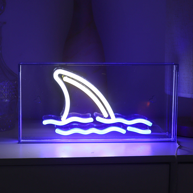 Bright neon light in colourful shapes for bar settings