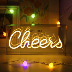Bright neon light in colourful shapes for bar settings
