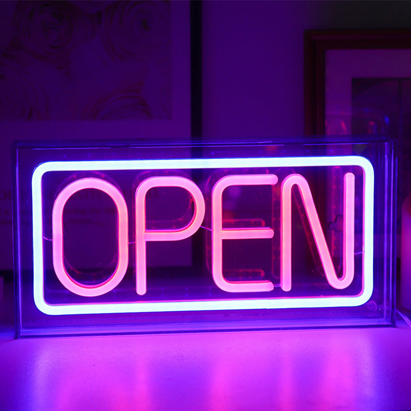 Stylish neon light in the shape of a flamingo