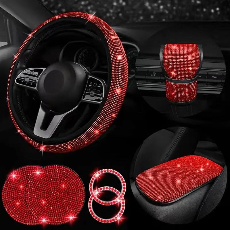 Steering wheel cover set with rhinestones image 2
