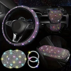 Ultra-soft steering wheel cover with rhinestones image 3