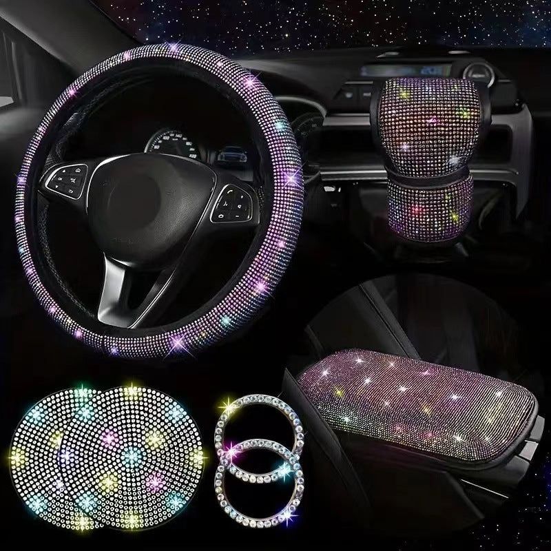 Ultra-soft steering wheel cover with rhinestones image 3