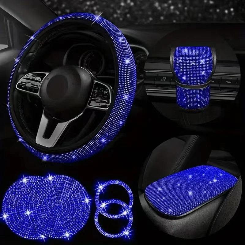 Complete 7-piece car steering wheel cover set image 4