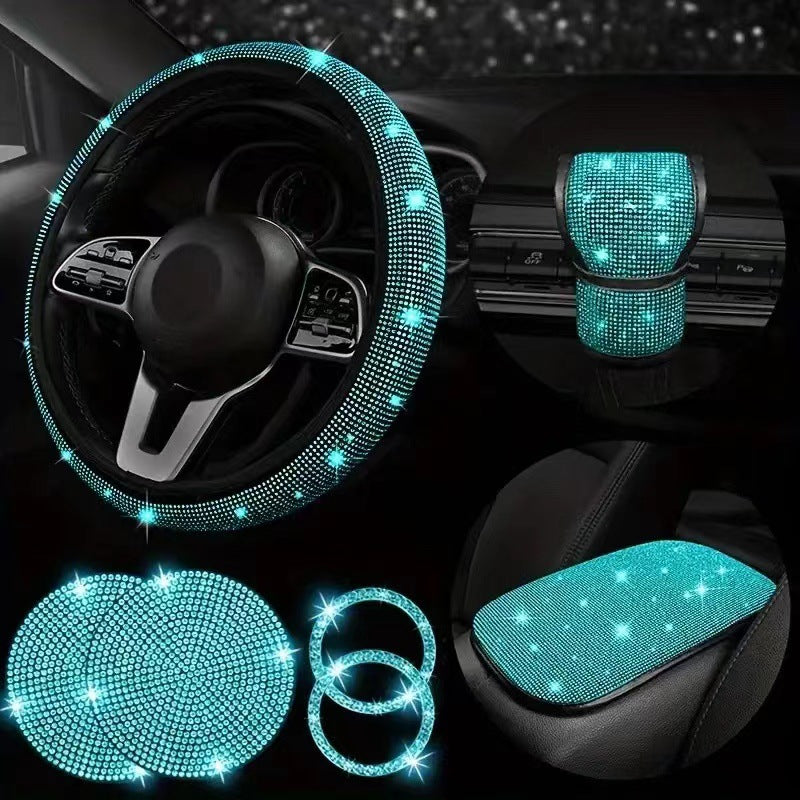 Car gear shift cover with rhinestones image 7