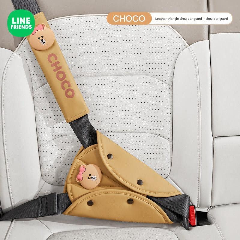 Child-friendly car seat belt cushion on display