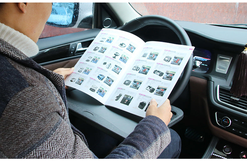 Portable car steering wheel desk in black