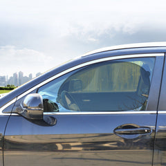 Close up of suction cup attached to mesh shade