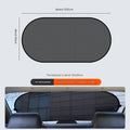 Rear car window with mesh sunshade installed