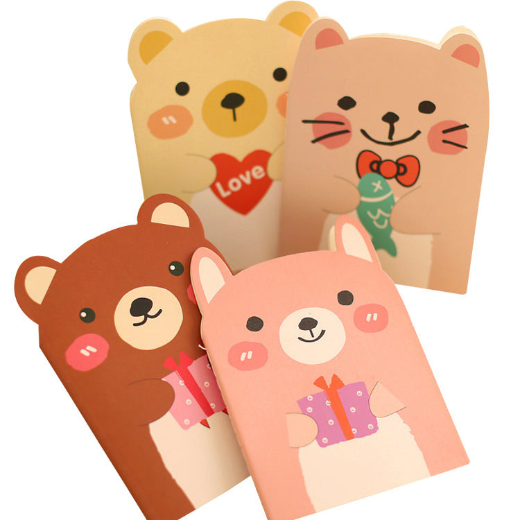 Notebook page featuring bear illustration