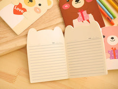Inside pages of the bear themed notebook