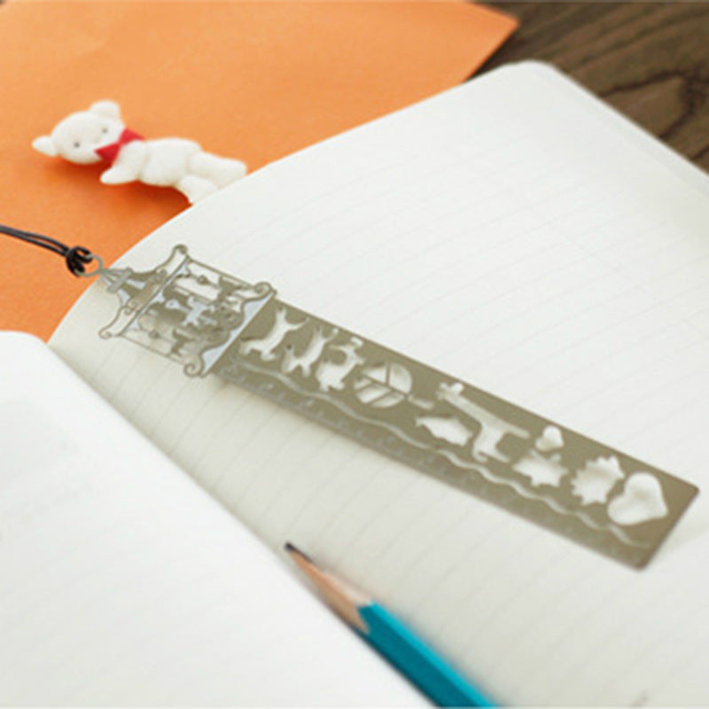 Elegant metal bookmark design 2 with colourful art