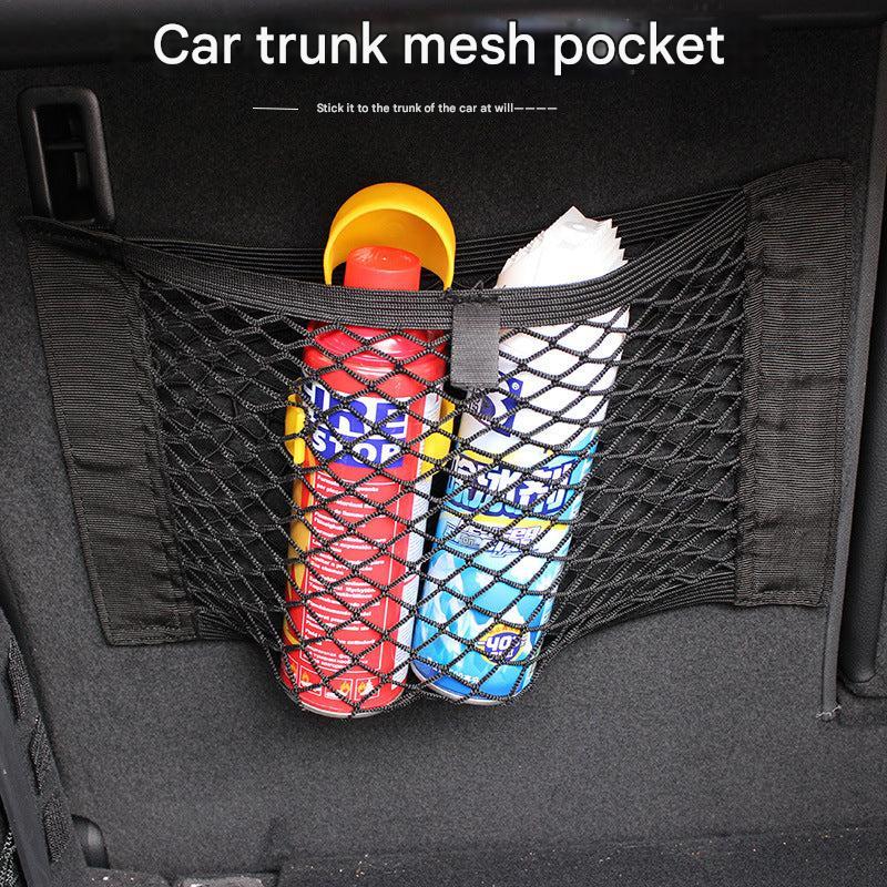 Adjustable storage net for car trunk