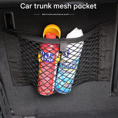 Adjustable storage net for car trunk