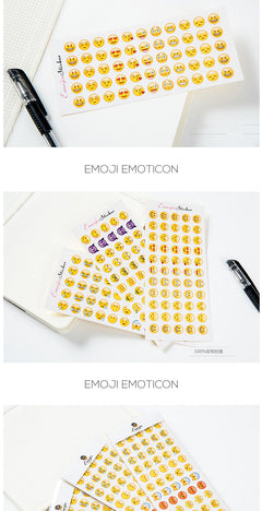 Bright assortment of emoji stickers for crafting projects