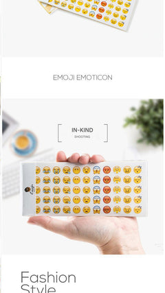 Mini emoji stickers on white background for visibility