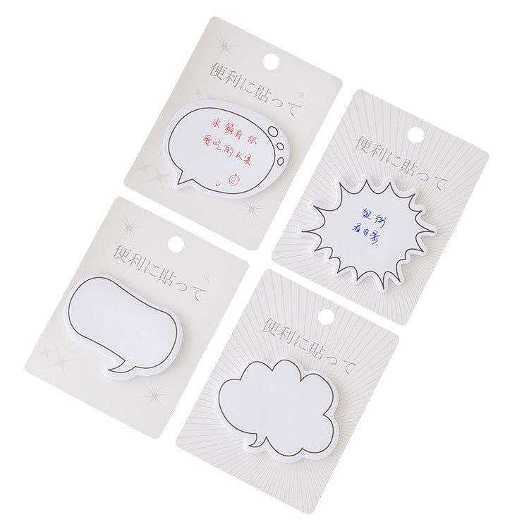 creative dialogue shaped sticky notes displayed