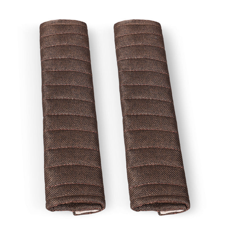 plush car seat belt shoulder pad cover in coffee