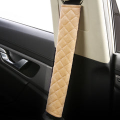 plush car seat belt shoulder pad cover in black