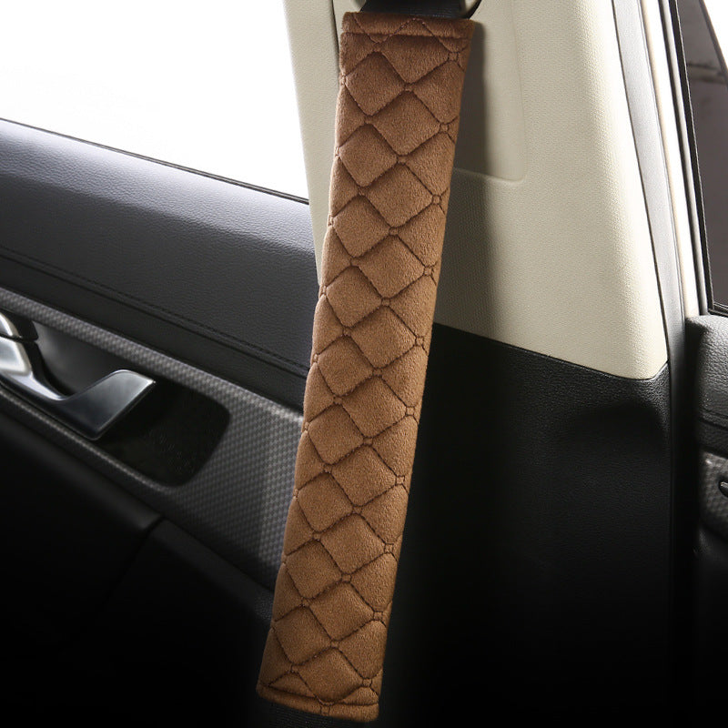 plush car seat belt shoulder pad cover in blue