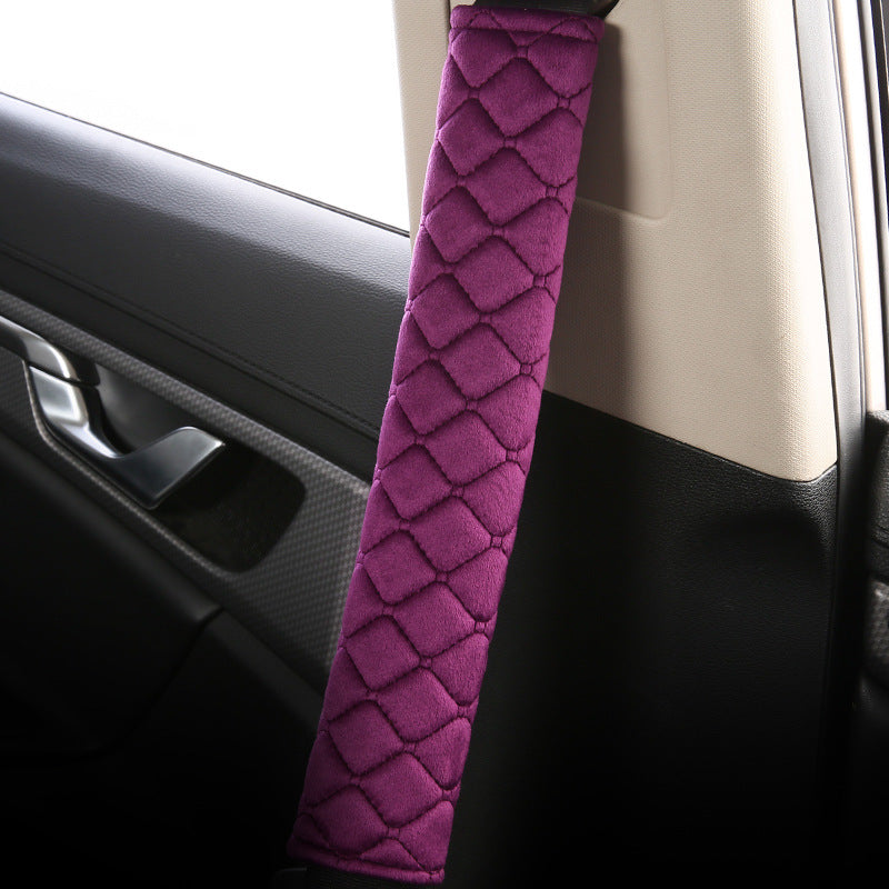 plush car seat belt shoulder pad cover in coffee