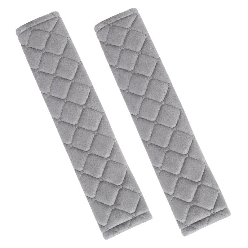 plush car seat belt shoulder pad cover in gray