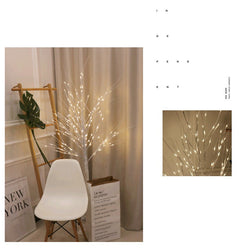 Decorative LED birch tree light close-up