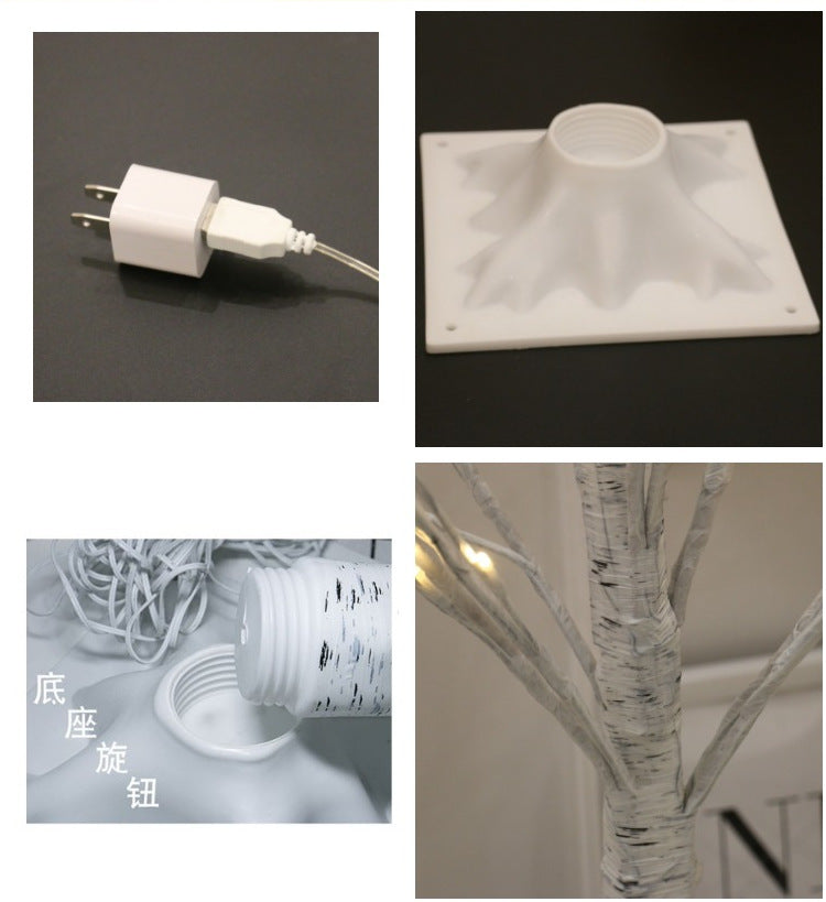 Tabletop version of LED birch tree light